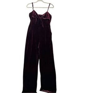 GB Burgundy Jumpsuit Velvet‎ Dress Size Medium *READ*
